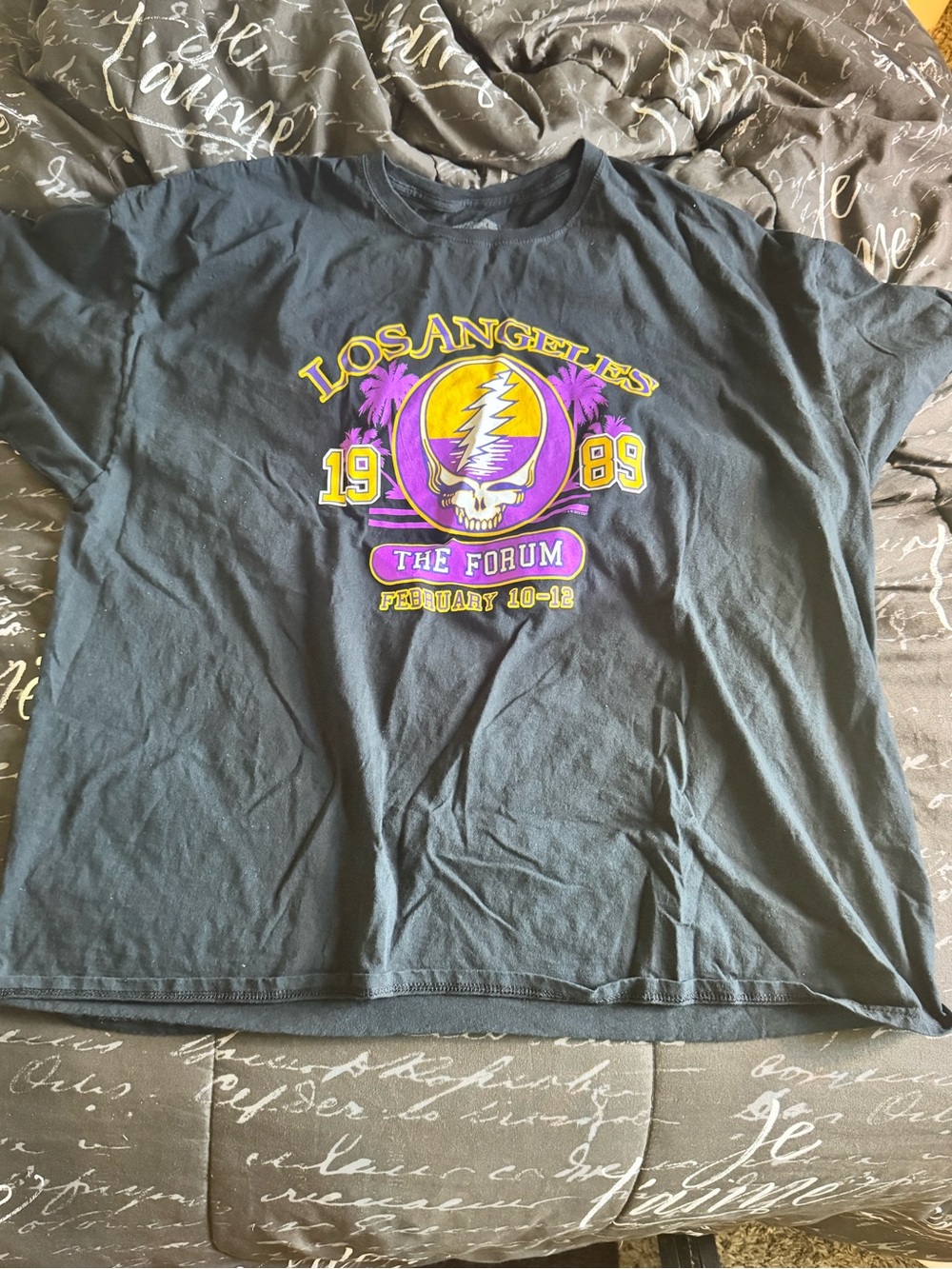 Los Angeles Lakers Shirt Mens 3x Grateful Dead The Forum Band Tee Grunge Skull